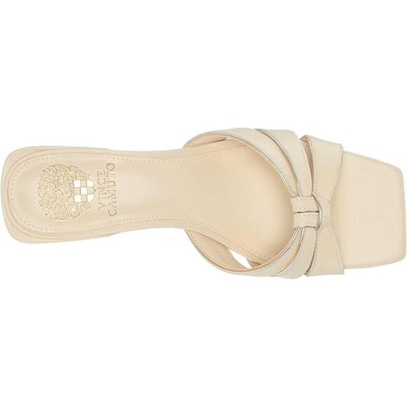 NEW Vince Camuto Women's 7 Selaries Block Heel Sandals Cream Warm Vanilla no Box - Picture 2 of 9